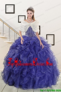 2015 Elegant Sweetheart Quinceanera Dresses with Sequins and Ruffles