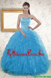 2015 Remarkable Beading Quinceanera Dresses in Baby Blue