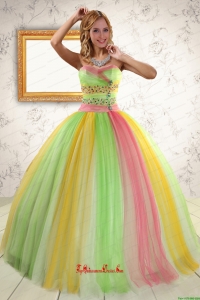 Perfect Ball Gown Sweet 16 Dresses in Multi Color for 2015