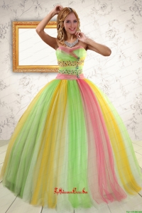 Perfect Ball Gown Sweet 16 Dresses in Multi Color for 2015