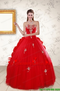 2015 Cheap Sweetheart Quinceanera Dresses with Appliques