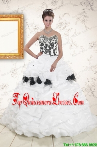 Hot White Sweet 15 Dresses with Pick Ups and Hand Made Flowers