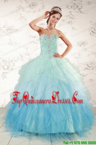 Popular Multi Color 2015 Quinceanera Dresses with Beading and Ruffles