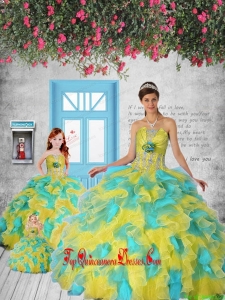 Classical Appliques and Ruffles Multi-color Princesita Dress