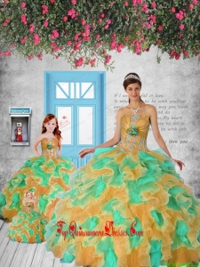 Modest Appliques and Ruffles Princesita Dress in Multi-color