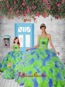 Remarkable Appliques and Ruffles Multi-color Princesita Dress