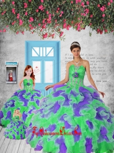 Remarkable Multi-color Princesita Dress with Appliques and Ruffles