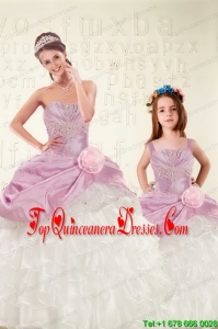 2015 Appliques and Ruffles Lilac Princesita Dress with Hand Made Flowers