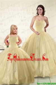 Latest Appliques Princesita Dress in Light Yellow For 2015