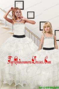 Sequins and Ruffles Ball Gown 2015 White Princesita Dress