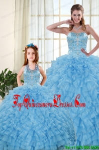 2015 Pretty Sweetheart Baby Blue Princesita Dresses with Beading