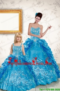 Elegant Sweetheart Embroidery Princesita Dress in Blue