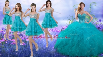 Wonderful Beaded and Ruffled Quinceanera Dress and Beautiful Straps Sequined Dama Dresses