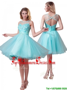 2016 Classical See Through Bateau A Line Prom Dress with Beading