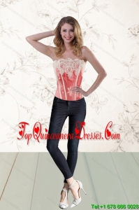 2015 Glamorous Appliques Watermelon Corset for Sweet 16
