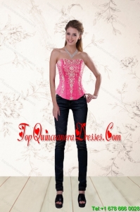 Famous Sweetheart Corset in Organza with Appliques