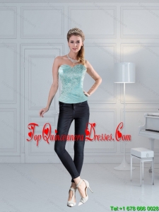 Flirting Beading Corset in Aqual Blue