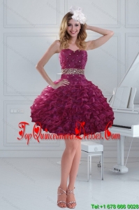 Gorgeous Beaded Strapless Ruffled Dama Dresses for 2015
