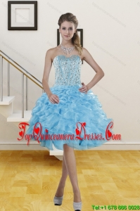 2014 Gorgeous Sweetheart Knee Length Dama Dress with Beading