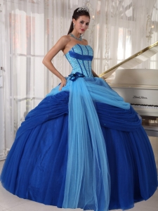 Discount Tulle Blue Quinceanera Dress For Sweet 16