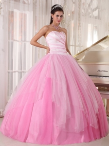 Sweetheart Pink Tulle Beading Quinceanera Dress