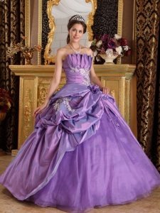 Lavender Shimmering Applique Quinceanera Dress under $200