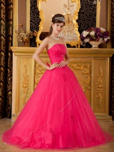 Low Price Hot Pink Beading Sweet 16 Quinceanera Dress