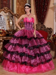 Multi-color Sweetheart Quinceanera Dress Organza Ruffles