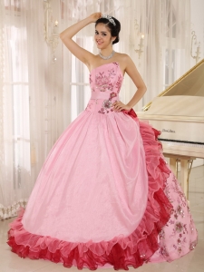 Applique And Hand Made Flowers For 15 Quinceanera Dress