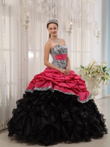 Red and Black Quinceanera Dress 2013 Sweetheart Ball Gown