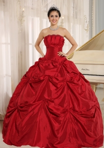Ball Gown Quinceanera Dress With Pick-ups Wine Red
