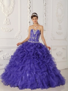 Purple Quinceanera Dress Sweetheart Appliques Ball Gown