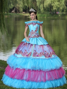 Off The Shoulder Appliques Ball Gown Quinceanera Dress
