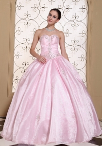 Baby Pink 2014 Quinceanera Dress Sweetheart Beaded Ball Gown