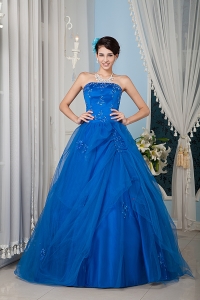 Beautiful Royal Blue 15 Quinceanera Dress A-line Strapless