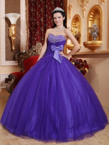Purple Sweetheart Tulle Tafftea Beading Quinceanera Dress