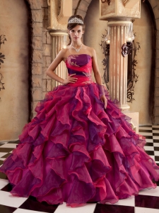 Multi-color Quinceanera Dress Strapless Organza Sweet 16