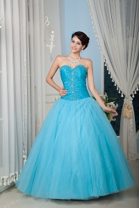 Custom Made Aqua 15 Quinceanera Dress A-line Princess