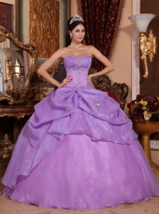 New Lavender Quinceanera Dress Strapless Organza Beading