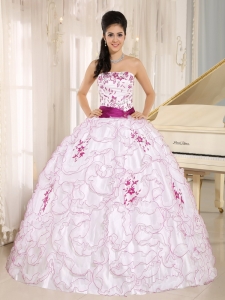 Colorful Organza Military Quinceanera Ball Gowns Embroidery