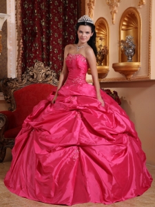 Layered Hot Pink Quinceanera Ball Gowns Beaded Appliques