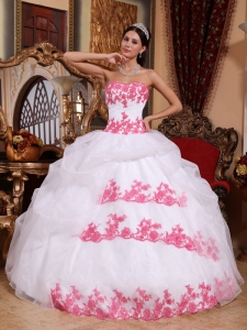 Colorful Appliques Pick-ups Quinceanera Dresses Ruchings