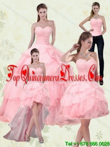 Luxurious Sweetheart Beading 2015 Quinceanera Dresses with Ruffled Layers