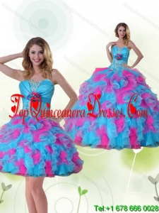 Strapless Luxurious Quinceanera Dress with Appliques and Ruffles