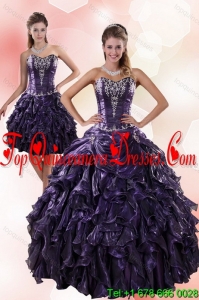 Classic Sweetheart Ruffled 2015 Quinceanera Dresses with Embroidery
