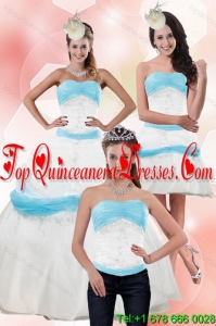 Elegant Strapless Ball Gown Quinceanera Dress with Appliques for 2015