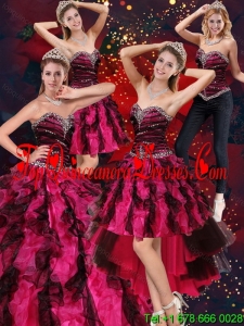 Modern 2015 Sweetheart Beading Sweet 15 Dress in Multi Color