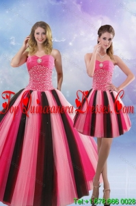 Modest 2015 Beading Quinceanera Dresses in Multi Color