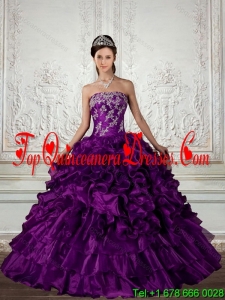 Fashionable Ball Gown Strapless Quinceanera Dress with Embroidery and Ruffles