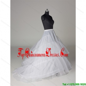 Hot Selling Organza A Line Sweep Train White Petticoat